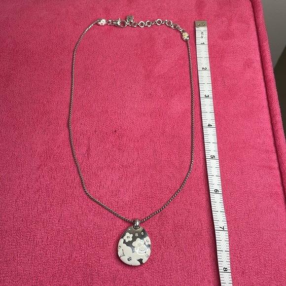 Brighton Veldina Pendant Necklace with White Flowers and Swarovski Crystals - Picture 4 of 5